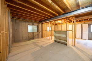 Unfinished basement space.