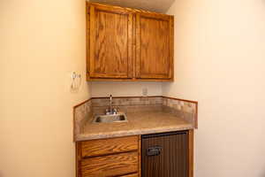 Small kitchenette in the basement.