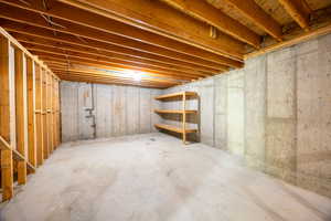 Unfinished basement space.