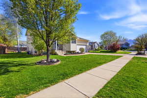 View of front of house with driveway and an attached garage