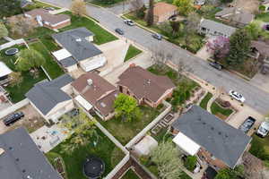 Aerial perspective of suburban area