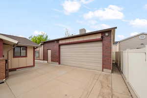 Garage with driveway