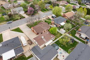 Aerial perspective of suburban area