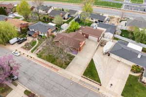 Aerial perspective of suburban area