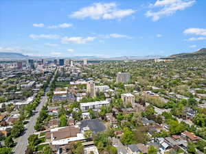 View of urban area featuring mountains