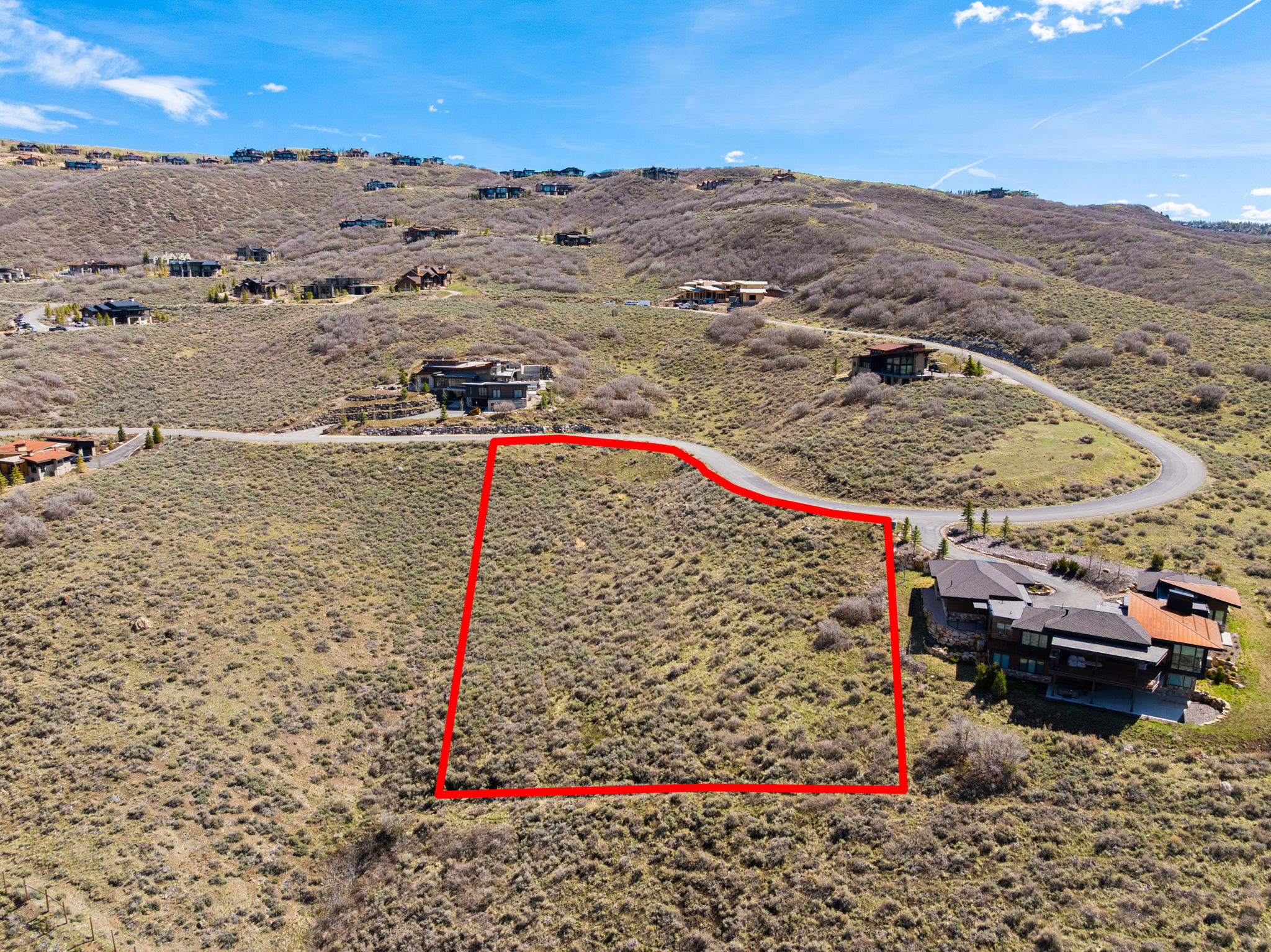 View of rural area featuring property boundaries highlighted and a mountain backdrop