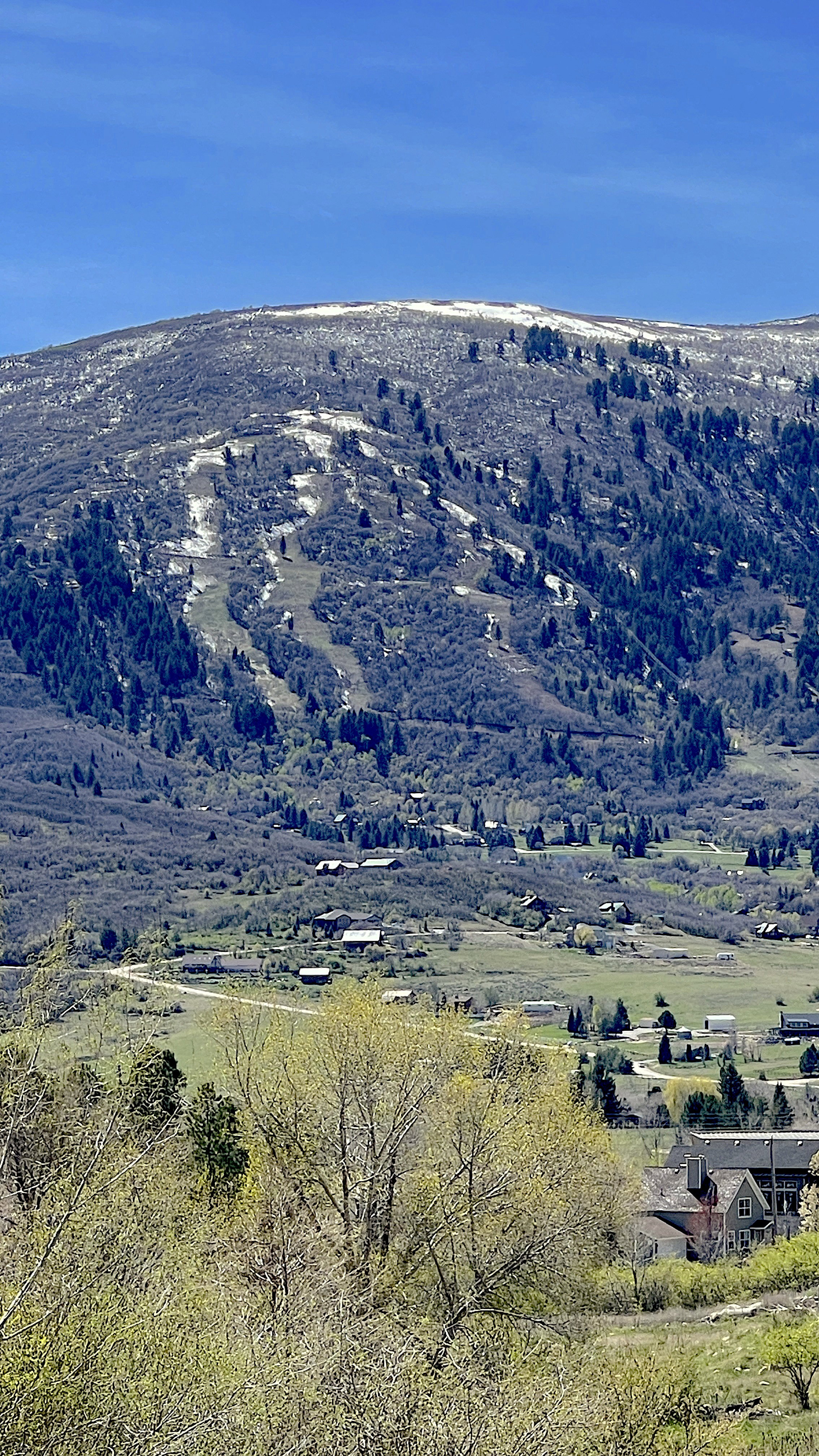 Mountain and ski area view