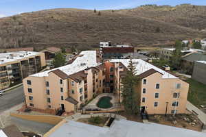 Bird's eye view of a mountain backdrop