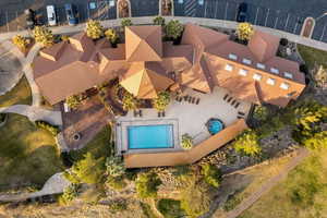 Bird's eye view of a pool