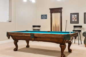 Game room with pool table
