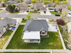 Aerial view of residential area