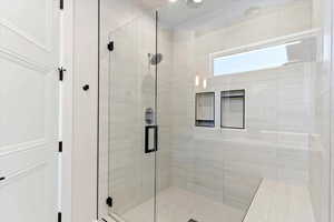 Bathroom with a shower stall