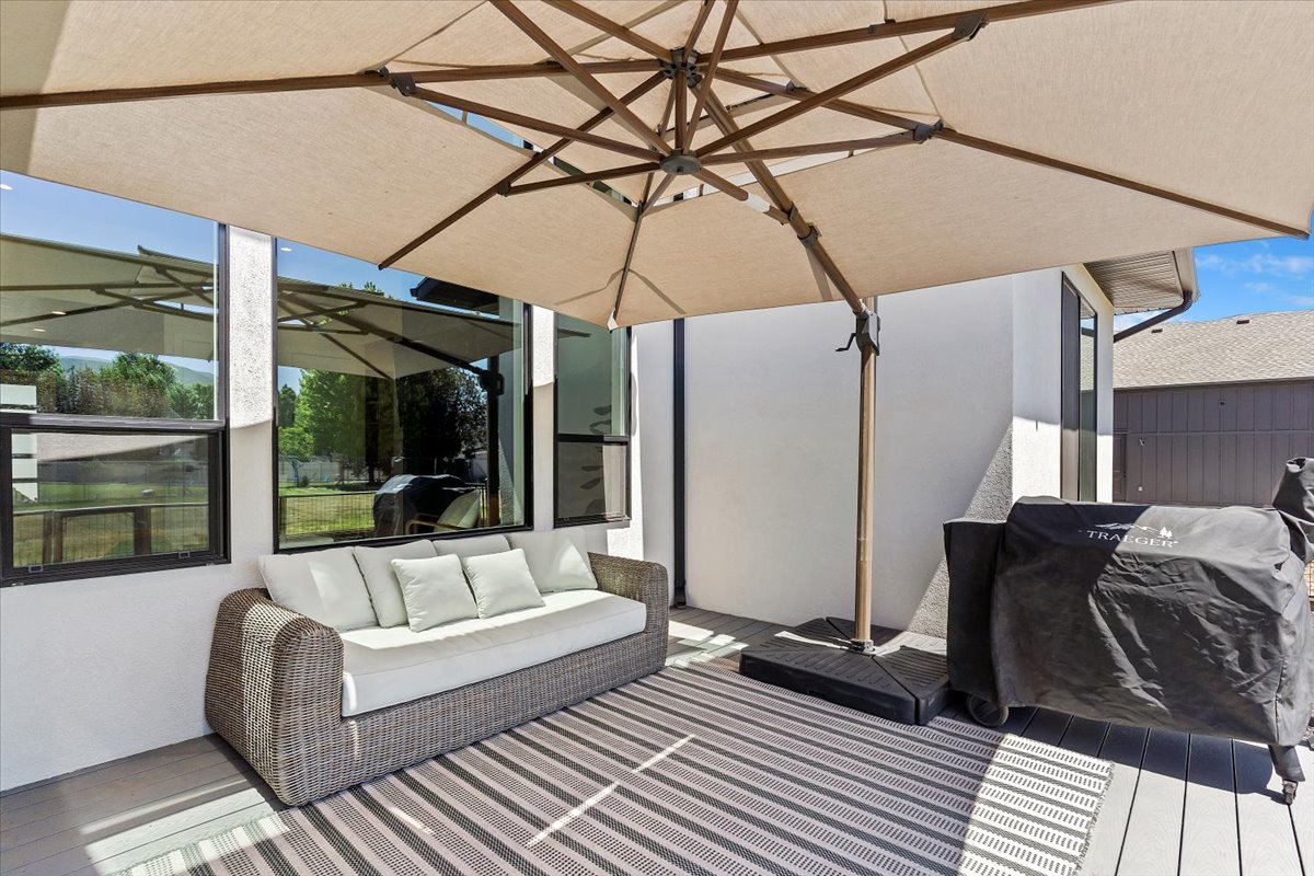 View of wooden deck