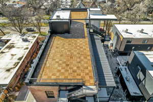 Aerial view of residential area