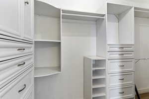 View of walk in closet