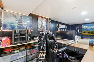 Office with recessed lighting