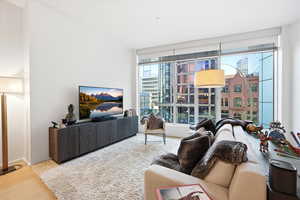 Living room featuring light wood finished floors
