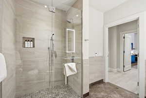 Bathroom with a shower stall