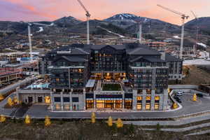 Aerial view of a mountain backdrop