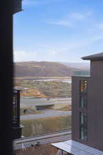 Water view featuring mountains