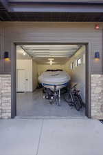 Garage with driveway