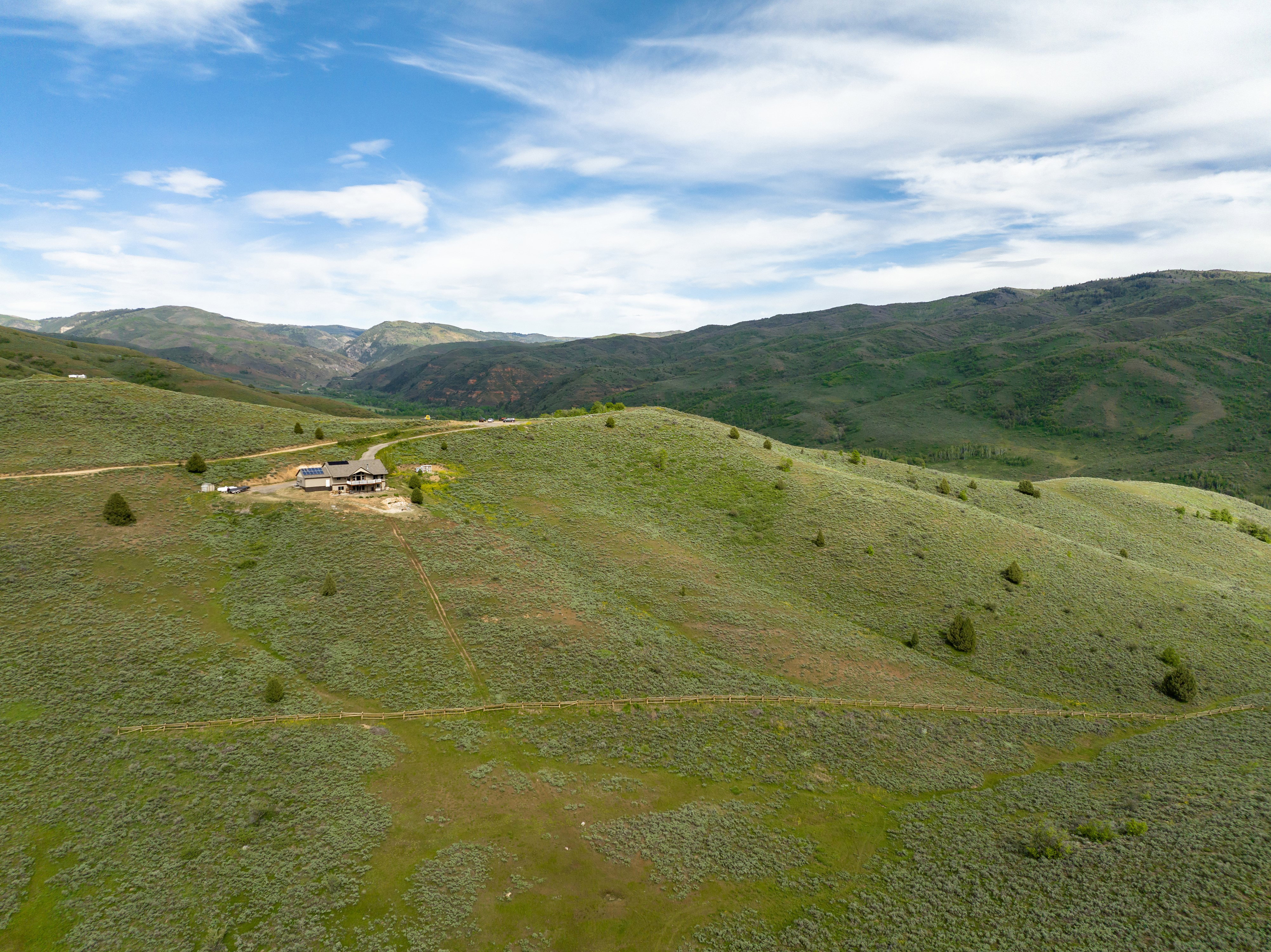 Mountain view with rural landscape