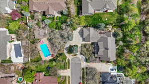 Aerial perspective of suburban area