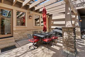 View of patio / terrace featuring outdoor dining area and a pergola
