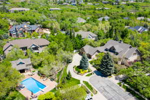 Aerial view of residential area