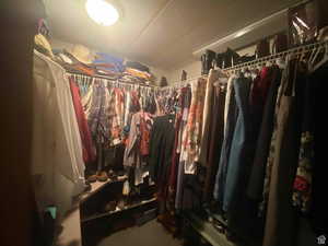 View of walk in closet
