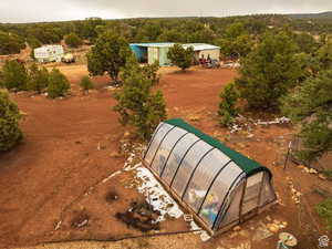 Bird's eye view of a heavily wooded area
