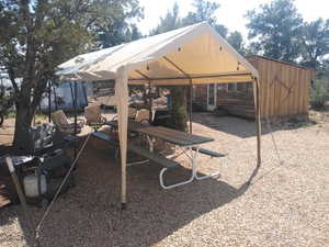 Exterior space featuring a carport