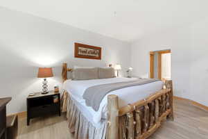 Bedroom featuring light wood-style flooring
