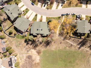 Aerial perspective of suburban area