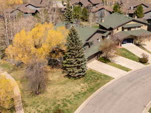 Aerial view of residential area