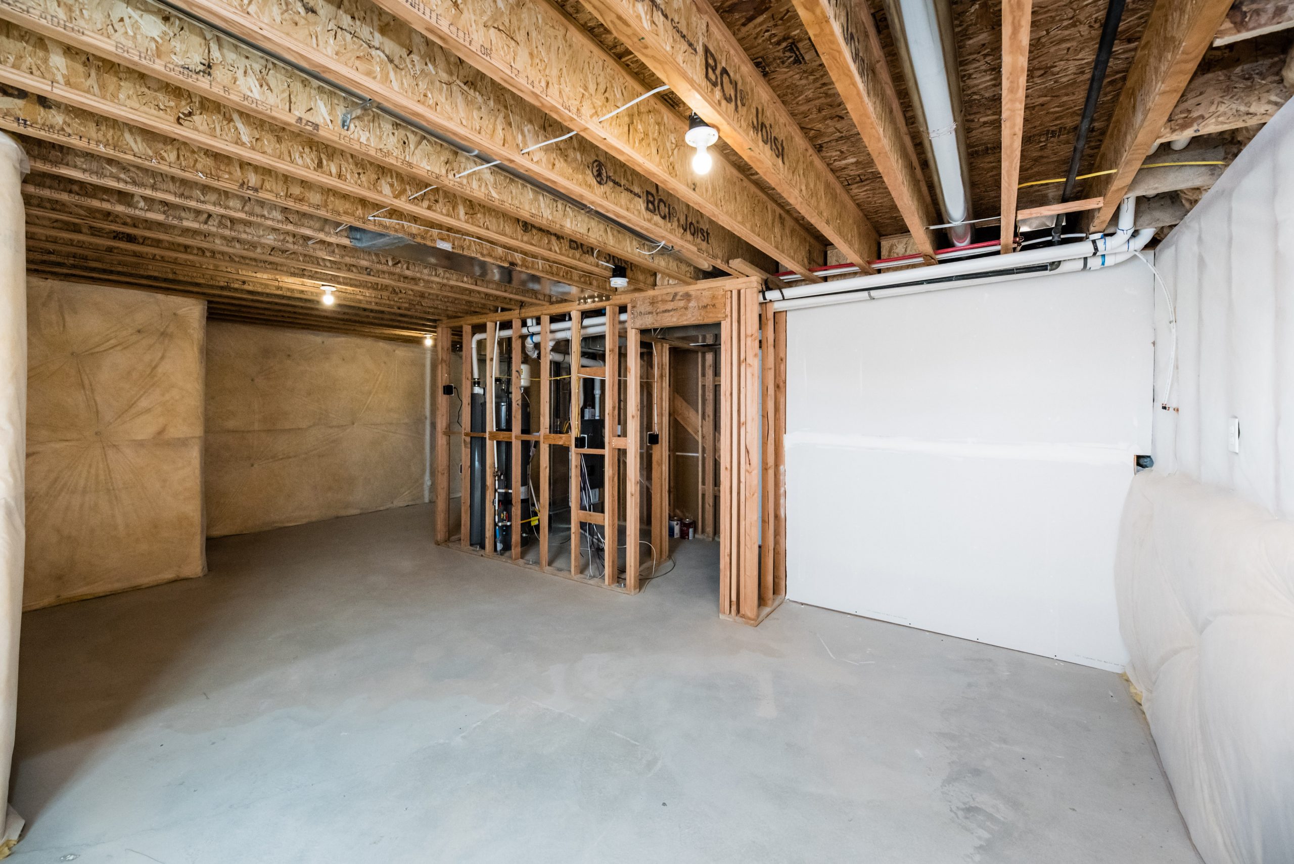 View of unfinished basement