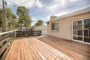 View of wooden deck