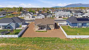 Aerial perspective of suburban area