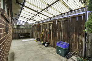 covered side patio area