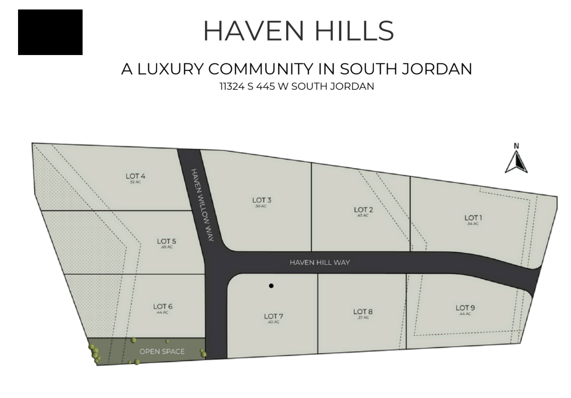 Map showing property parcels