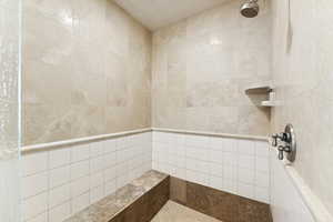 Bathroom with a tile shower