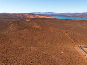 Drone / aerial view of a water and mountain view