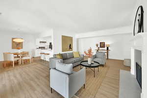 Living, dining, kitchen