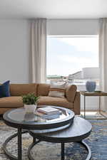 Living room featuring wood finished floors