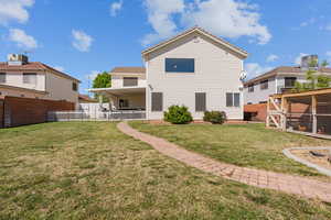 Rear view of property featuring a fenced backyard