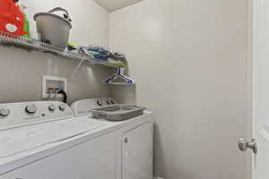 Laundry room featuring washer and dryer