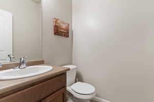 Bathroom with vanity and toilet
