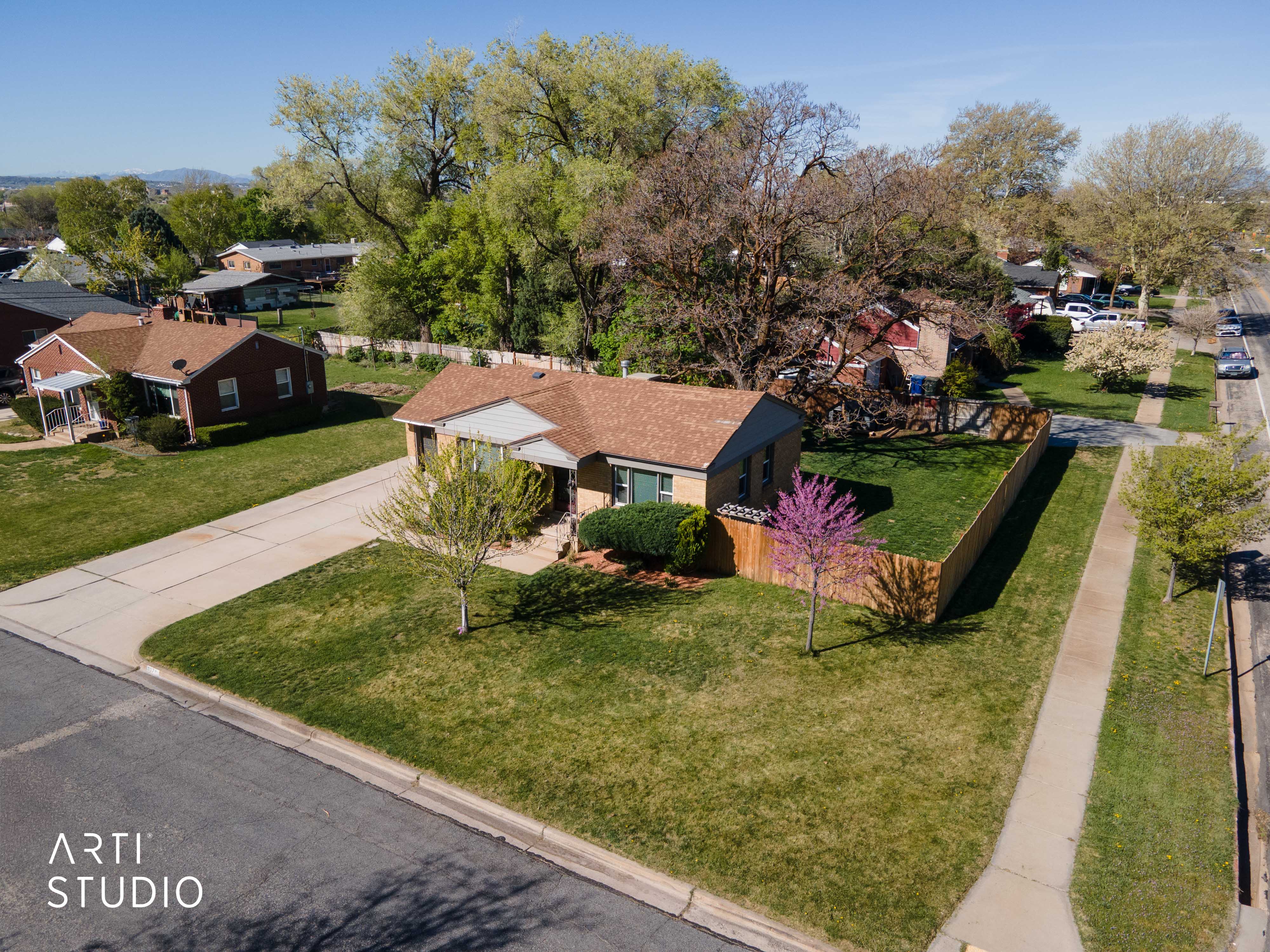 Aerial perspective of property