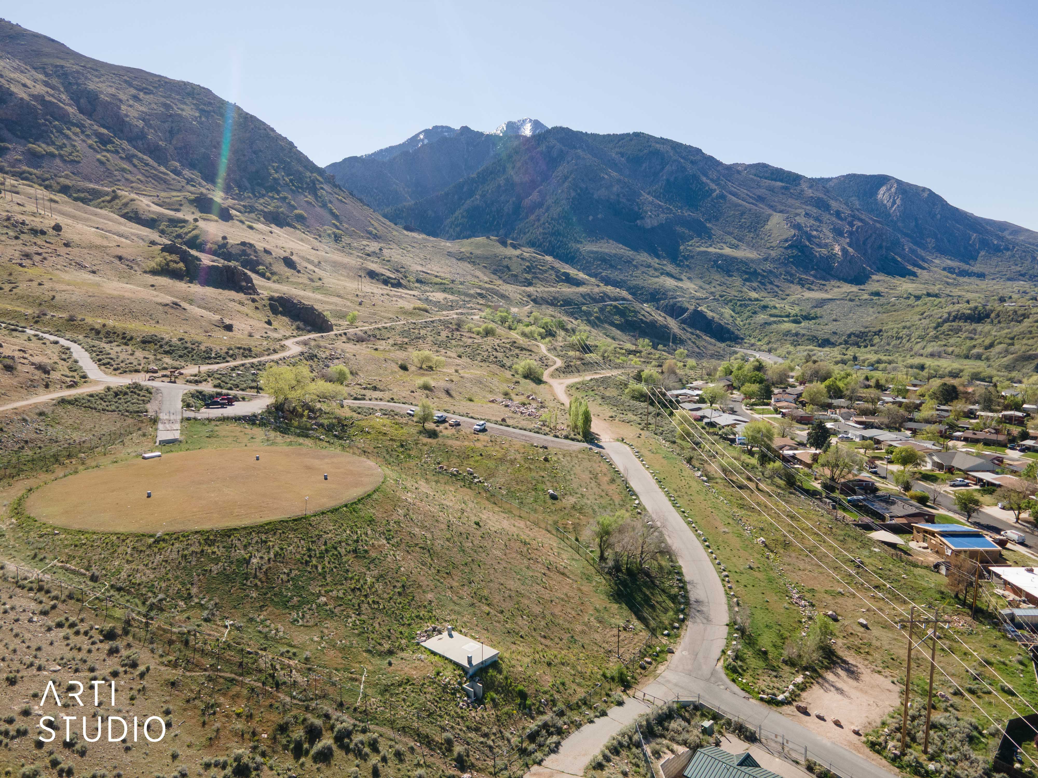 Aerial view of nearby Bonneville Shoreline, 9th Street trailhead