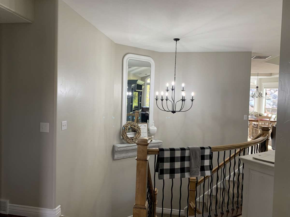 Stairway with hanging lights